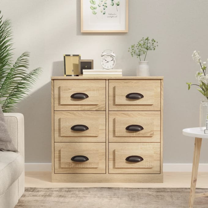 vidaXL - Dressoir - 70x35,5x67,5 - cm - bewerkt - hout - sonoma - eikenkleurig