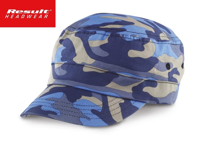 Result Headwear Camo Urban Cap Kleur Indigo Blauw