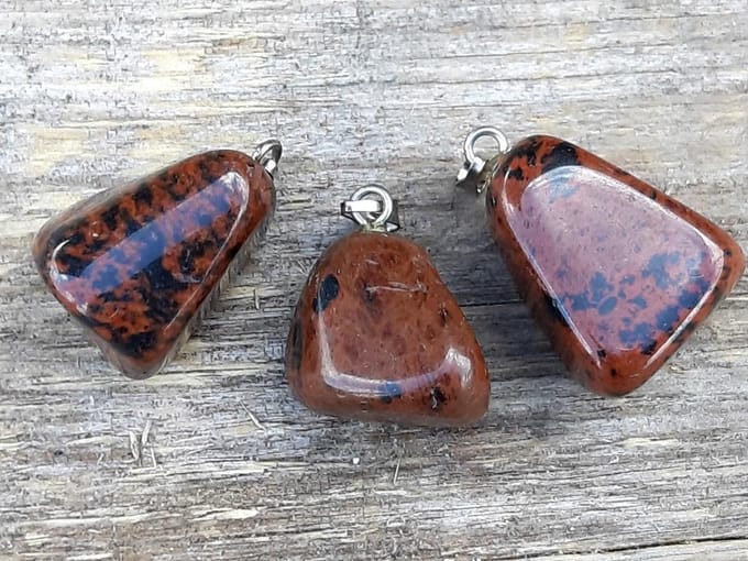 Edelsteen Mahonie Obsidiaan hanger