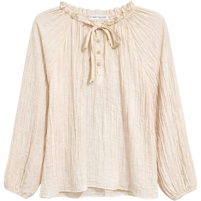 Ronde Hals Blouse met Strikdetails