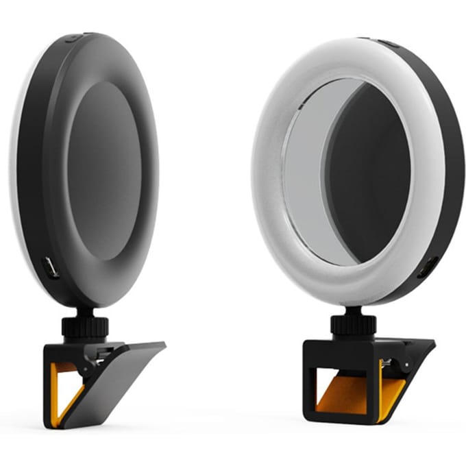 Mobiele telefoon Selfie Invullicht Schoonheid Draagbaar licht met klem USB-bediening 3 kleuren Temperatuur wit