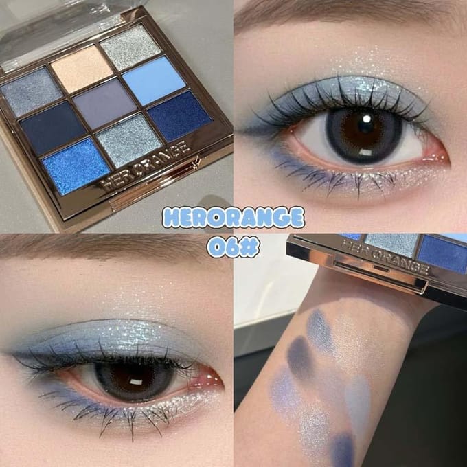 Negenkleurige oogschaduwpalette parelmoer mat fijne glans oogmake-up oogschaduw