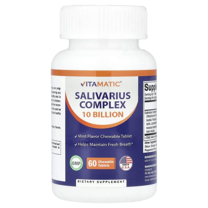 Vitamatic, Salivarius complex, 10 miljard, 60 kauwtabletten