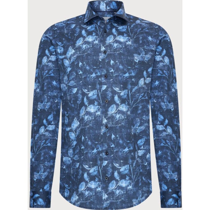 Blue Industry Het leaf-print overhemd |