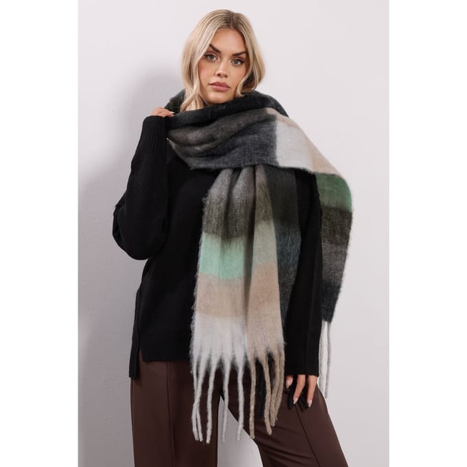 Yours Groene Geruite Zachte Sjaalsize One Size