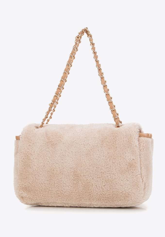 Wittchen - Dames Crossbody Tas - Met Bont - Crème - Kunstleer en Polyester