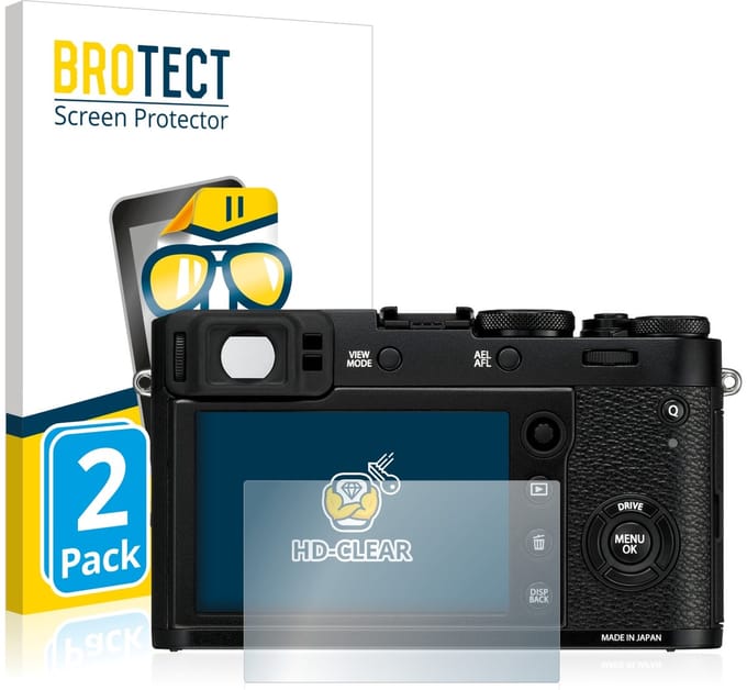 BROTECT - Screenprotector voor Fujifilm X100F - Folie Beschermfolie transparant 2 Stuks
