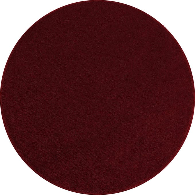 Flycarpets Liam Effen Rood Vloerkleed Rond - Laagpolig - 200x200 cm