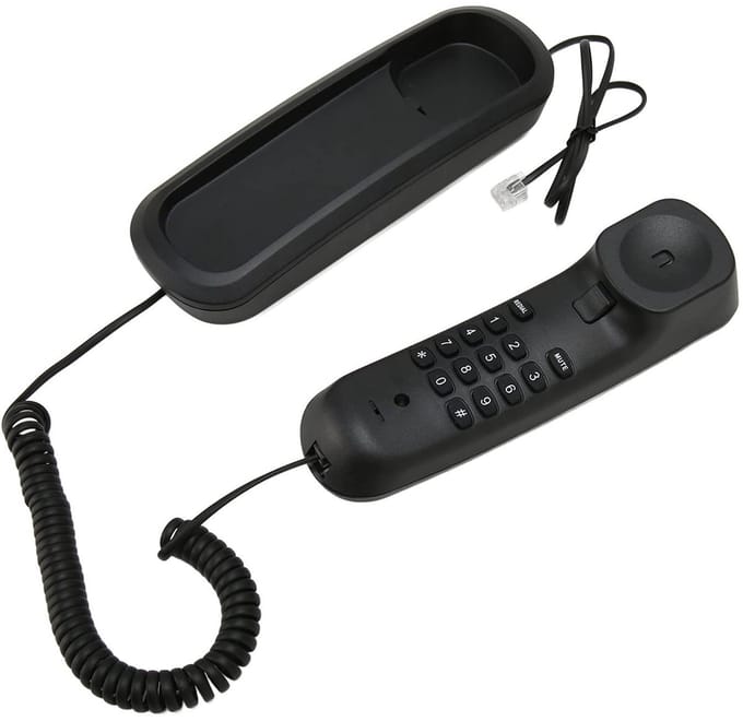 Dailygoods- Draadtelefoon Heldere Geluidskwaliteit - Vaste Telefoon - Mute-functie - Wandtelefoon - Compact - Plug and Play