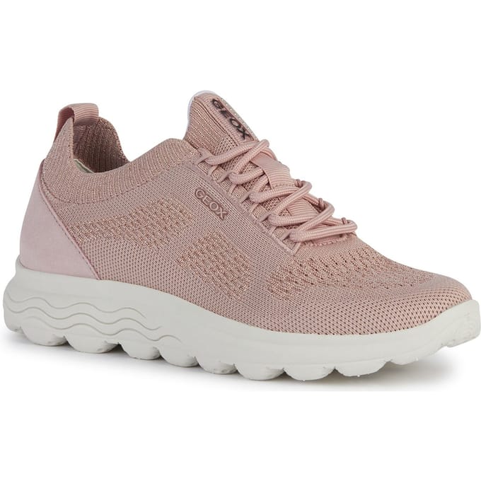Geox D Spherica A Leren Dames Lichtroze Trainers