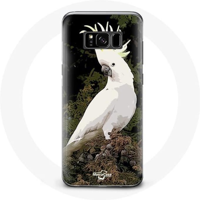 Coque - Cacatoes - Samsung Galaxy S8 - Souple - Blanc - Perroquets blanc
