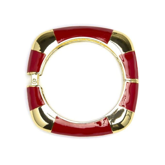 Luxenter Armband met 18-karaats geelgouden afwerking en rode lak - Souda
