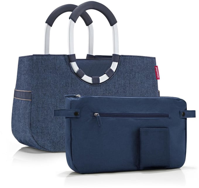 Reisenthel Loopshopper M Shopper Shopper - 12L - Herringbone Donkerblauw