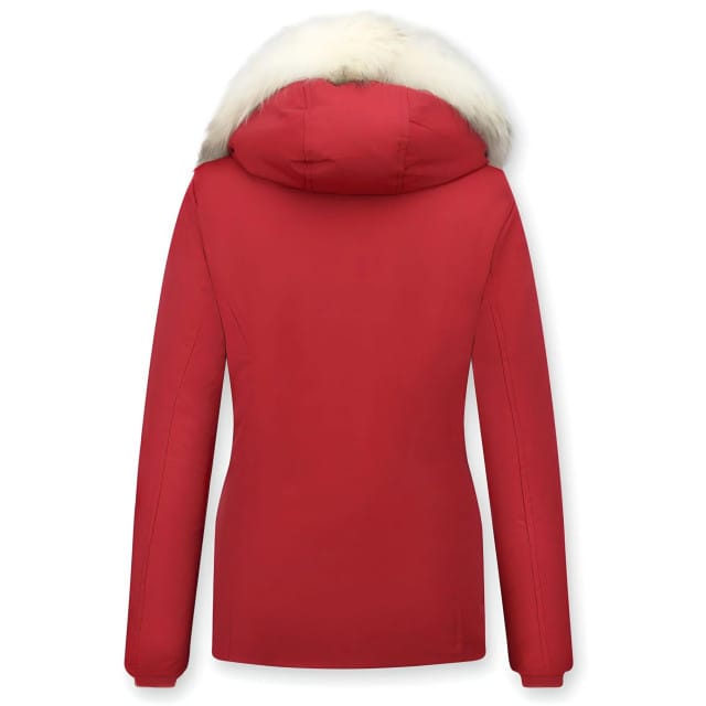 Matogla Winterjas rood bontkraag