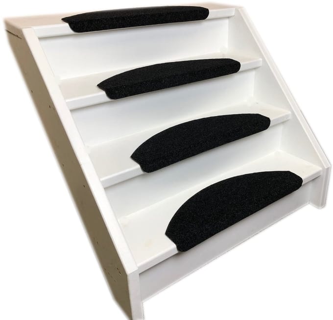 Elite Trapmatten - 15 stuks - Solid Antraciet / Zwart - 65x22x3,5cm - Halve maantjes