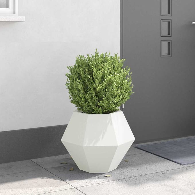 vidaXL Plantenbak Wit 50 x 50 x 40 cm Staal