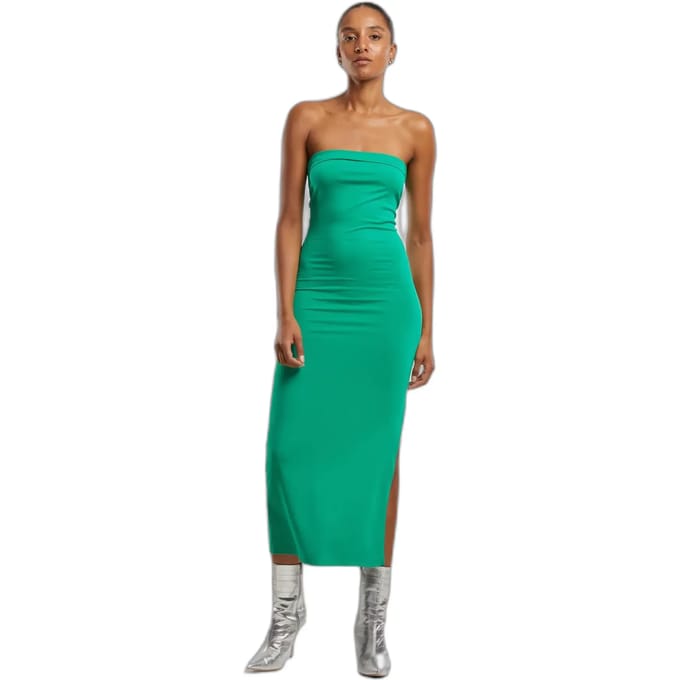 Urban Classics - Bandeau Midi Lange jurk - S - Groen