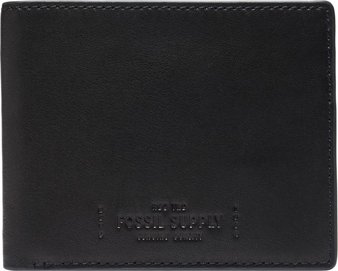 FOSSIL Portemonnee Gregg Bifold Black Zwart