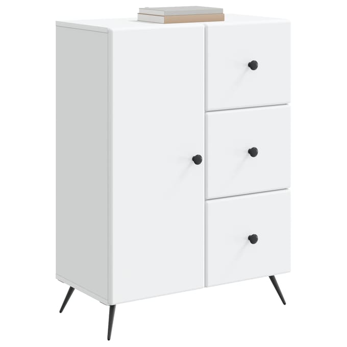 vidaXL - Dressoir - Wit - 66 - x - 34,5 - x - 90 - cm - Bewerkt - hout