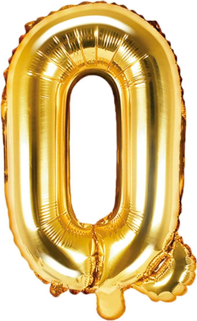 Partydeco - Folieballon Goud Letter Q (35 cm)