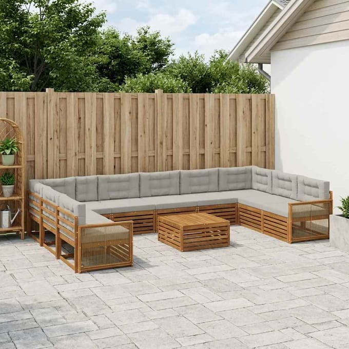 vidaXL - Sofa-Sets - 11 - st - Massief - Acacia - Hout