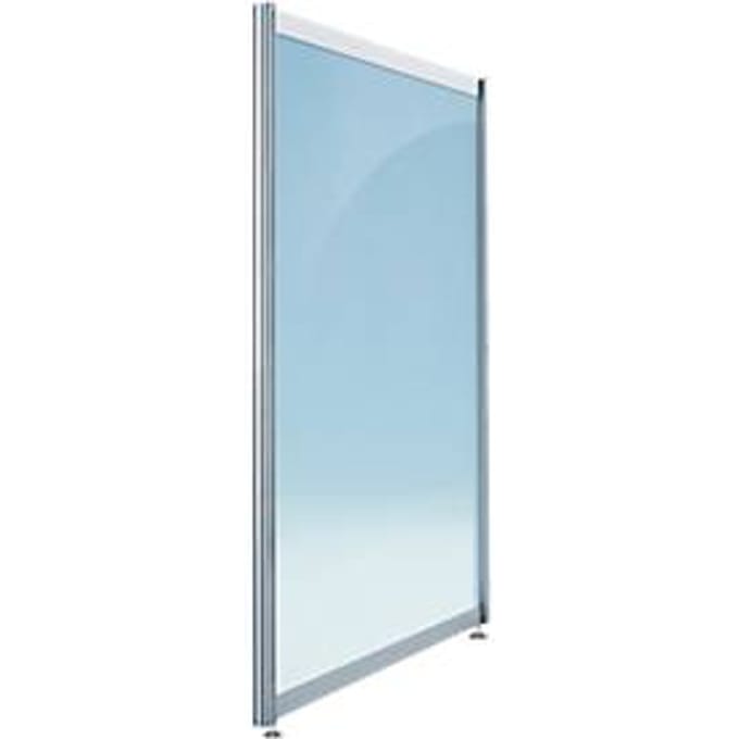 Scheidingswand laag rechtstaand, B 1000 x H 1380 mm,helder glas
