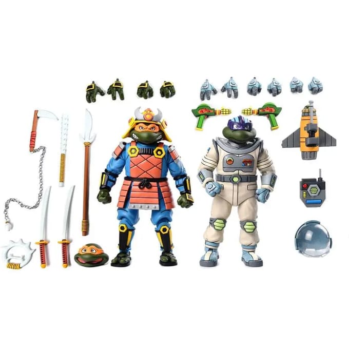 NECA Teenage Mutant Ninja Turtles (Cartoon) Action Figure 2 Pack Space Adventure & Samurai Turtles 18 cm Action Figuur