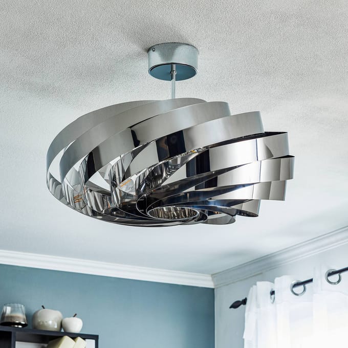 Euluna - plafondlamp - 4lichts - Metaal - H: 38 cm - E27 - chroom-nikkel