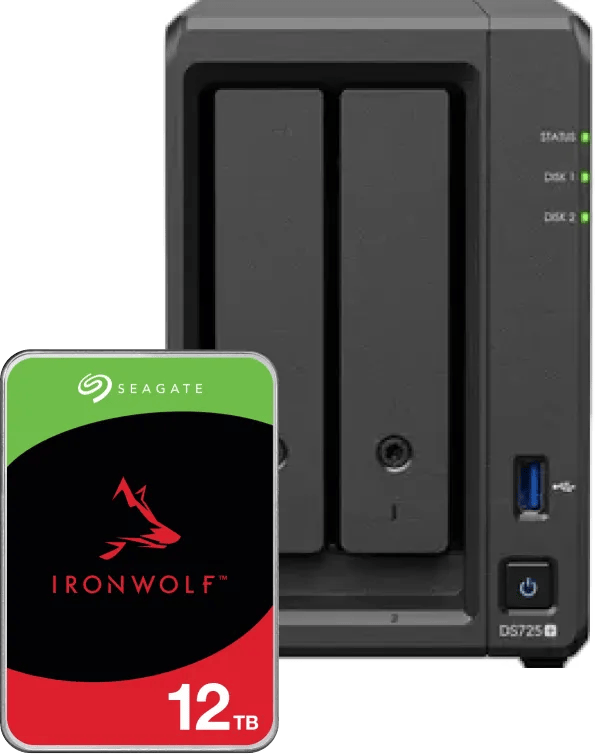 Synology DS725+ + Seagate Ironwolf 12TB