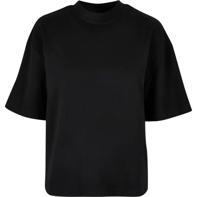 Urban Classics - Organic Heavy Slit Dames T-shirt - M - Zwart
