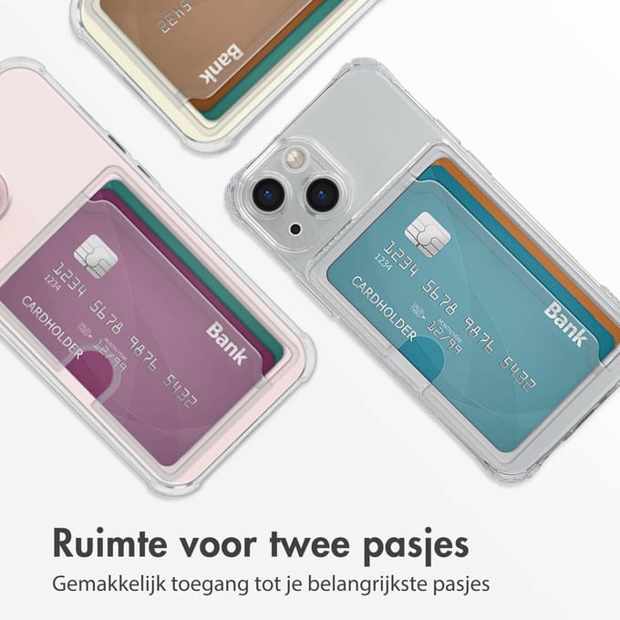 imoshion Softcase Backcover met pasjeshouder voor de Apple iPhone 13 Mini - Transparant