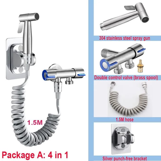 Handheld Bidet Sproeier Set 304 RVS Spuitpistool Douche Handheld Bidet Kraan Sproeier Douchekop Zelfreinigend
