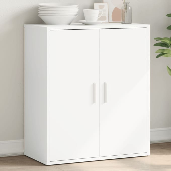 vidaXL - Dressoir - 60x31x70 - cm - bewerkt - hout - wit
