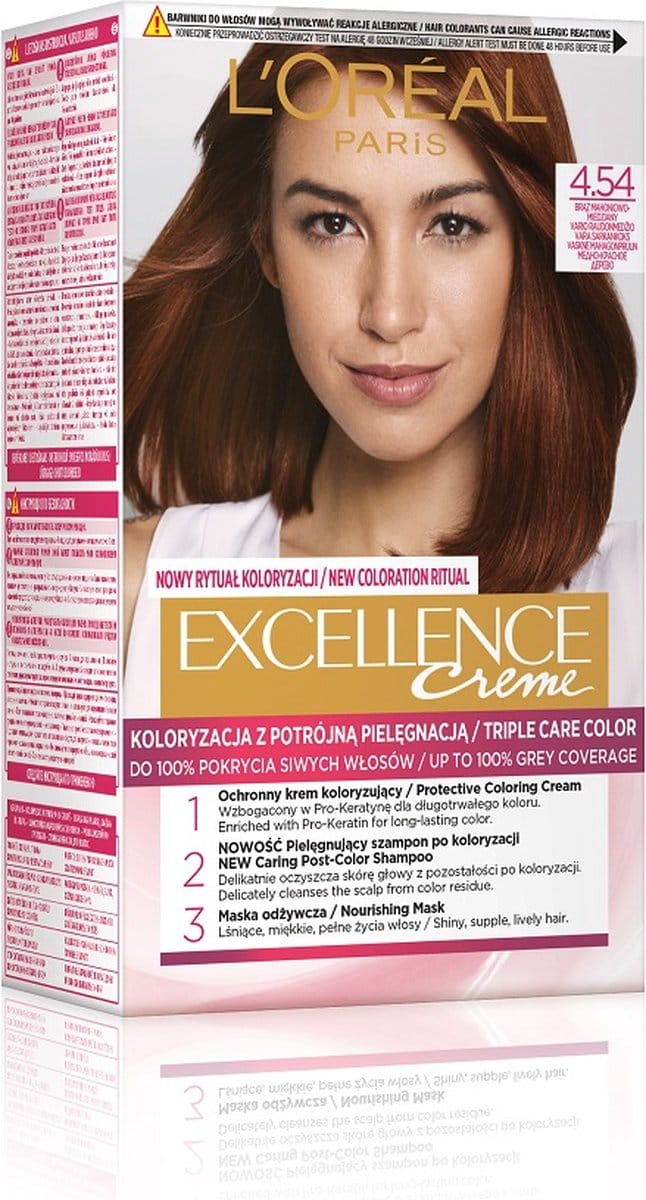 L'Oreal - Excellence Creme farba do włosów 4.54 Brąz Mahoniowo Miedziany