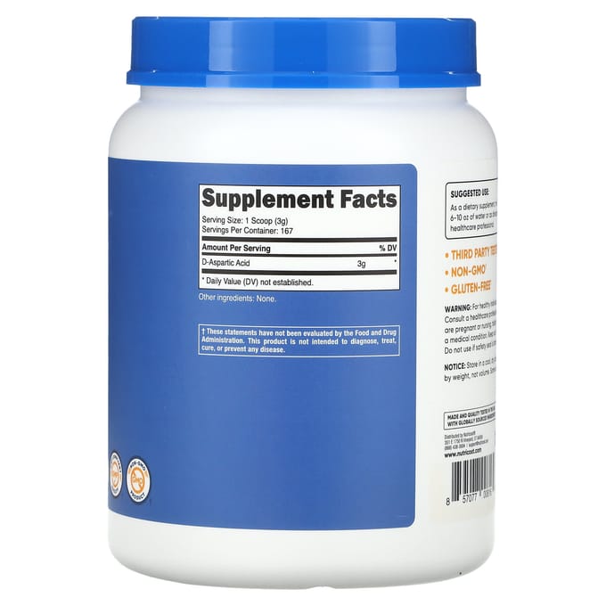 D-Asparaginezuur, Zonder smaak, 500G (1.1 pond)