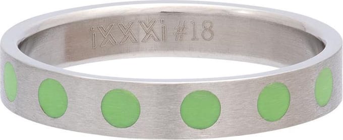 iXXXi Vulring 4mm Round Green Zilverkleurig - maat 18