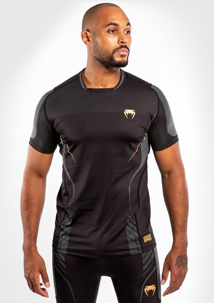 Venum Athletics Dry Tech T-shirt Zwart Goud - XXL