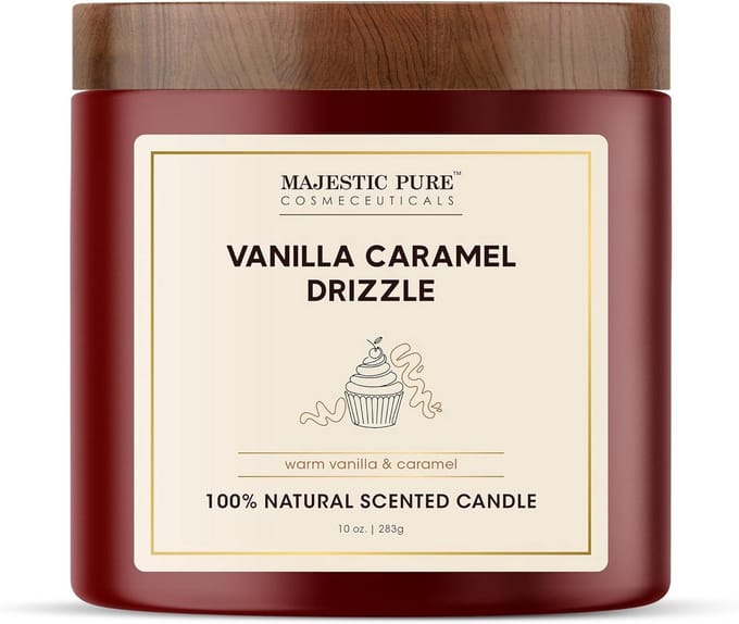 Caramel Vanille Geurkaars met Lange Brandtijd en Dubbele Pit