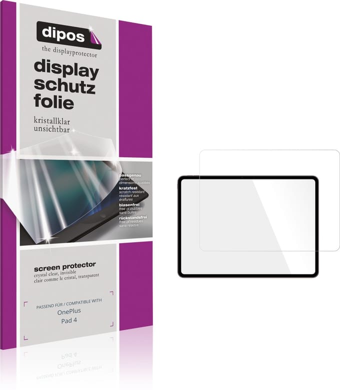dipos – 2x Beschermfolie geschikt voor OnePlus Pad 4 | Krasbestendige & heldere Screenprotector Ultra-Thin