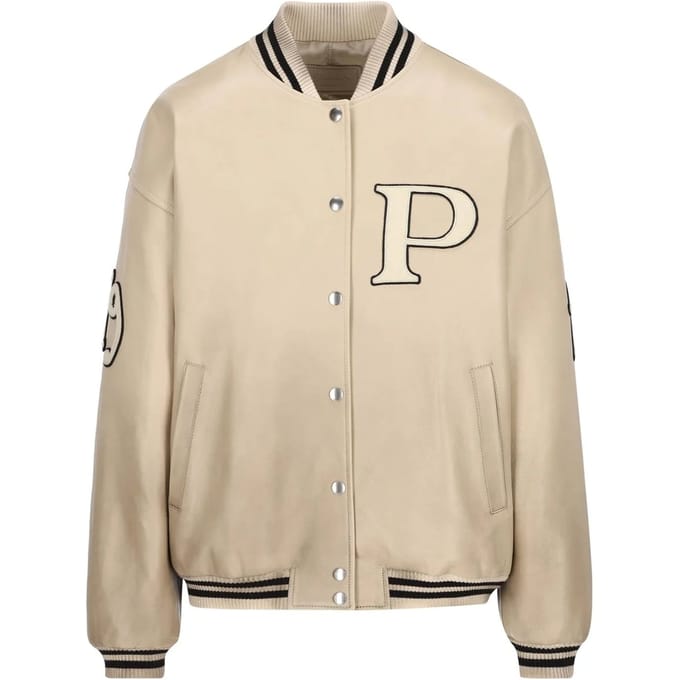 Prada gewatteerde leren varsityjack