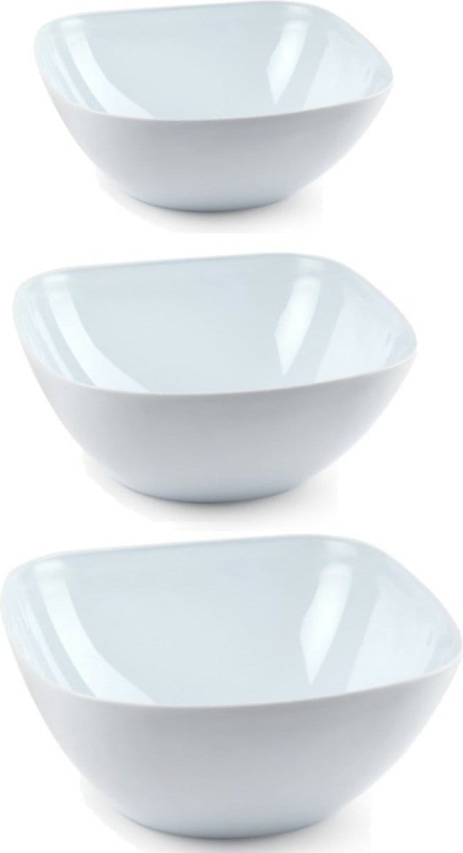 Plasticforte voedsel serveerschalen - set 10x - wit - kunststof - in 3 formaten