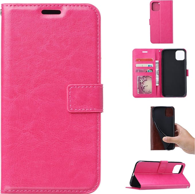 Bookcase Geschikt voor: iPhone 13 Pro Max - Roze - portemonee hoesje