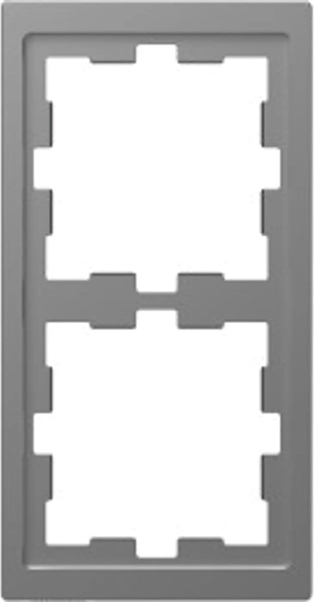 Schneider afdekraam D-Life 2-voudig RVS