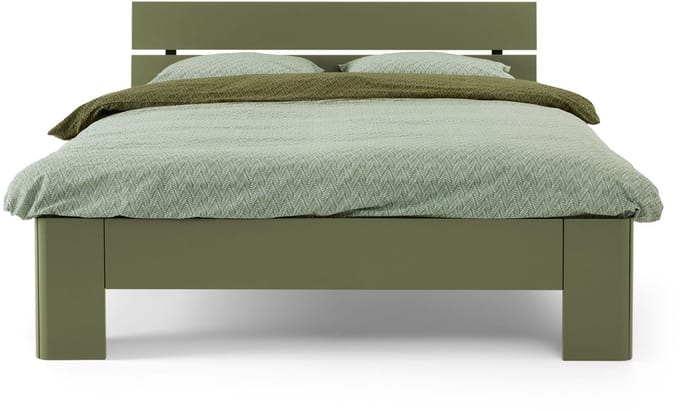 B Bright Bed Fresh met hoofdbord - 90 x 200 cm - rietgroen