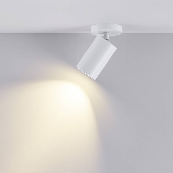 Deko-Light CAN TILT plafondspot, wit, Ø 8 cm, 1-lamp, metaal, GU10