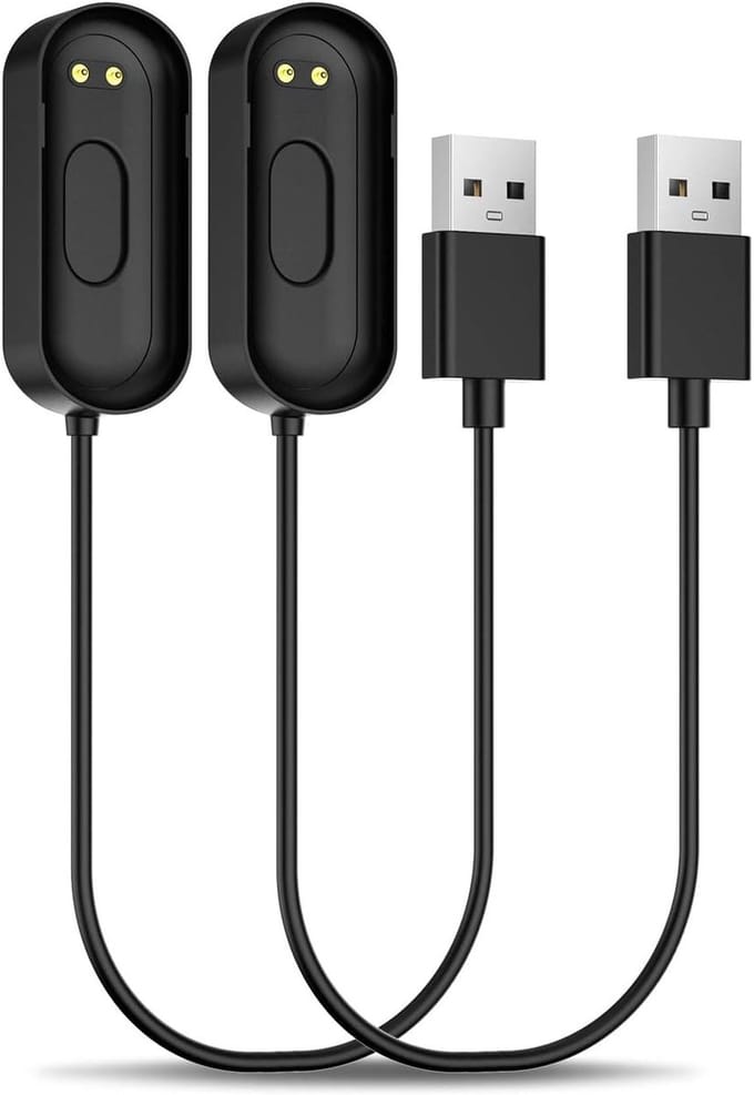 Oplader Compatibel met Xiaomi Mi Band 4, (2 Pack) USB Oplaadkabel Oplader Vervanging voor Mi Band 4