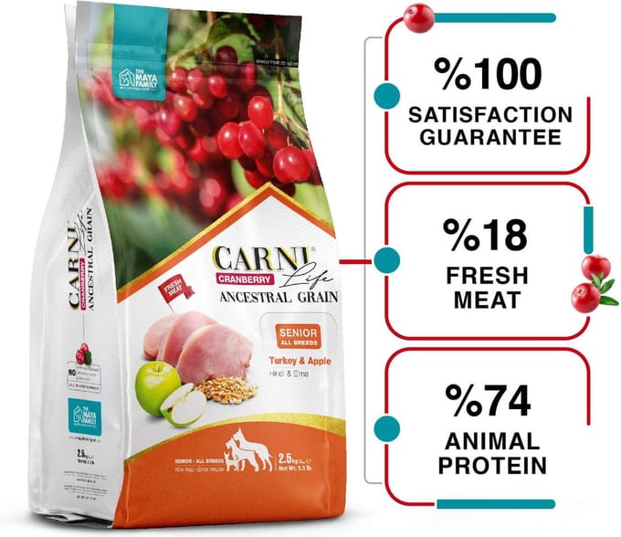 Carni Life Cranberry ANCESTRAL GRAIN TURKEY & APPLE SENIOR ALL BREEDS