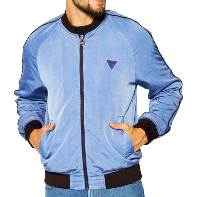 Guess herenblouson met klassiek driehoekig logo