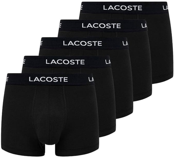 Lacoste Casual Boxershorts Heren Multipack Effen Zwart 5-Pack 5H5203 - Maat S