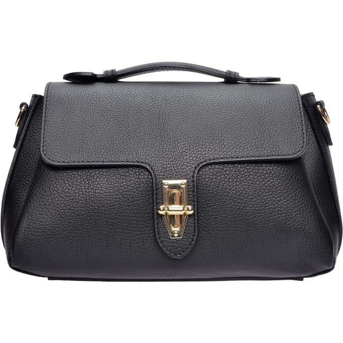 Roberta M Zwart Rundleer Tas